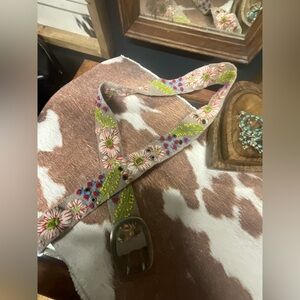 Sundance Floral Embroidered Belt with Silver Buckle